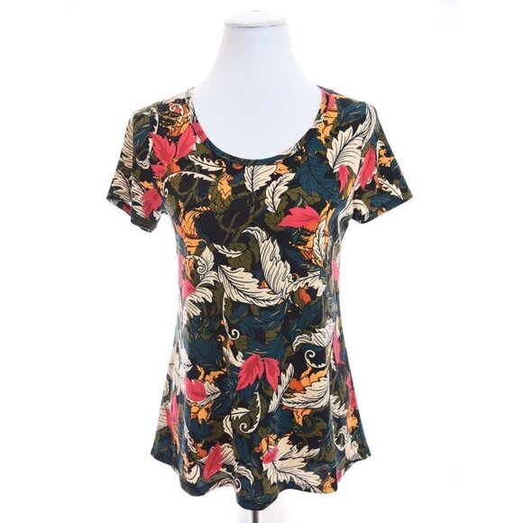 NWT LulaRoe Classic T Shirt Colorful Tee Hawaiian Floral Print Tunic NEW Sz XS - Picture 1 of 11